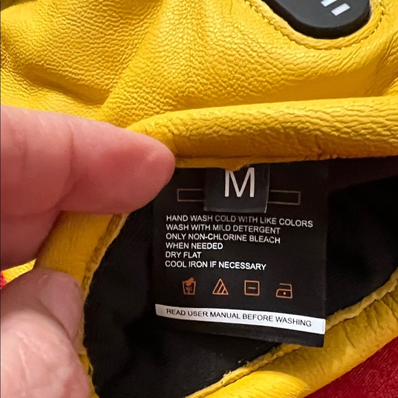 Ororo Yellow Leather Heated Gloves Size M Great Shape Battery Heating - Picture 10 of 16